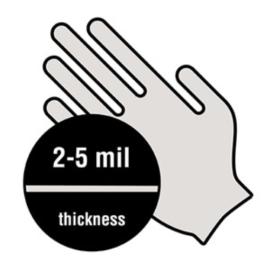 2 - 5 mil thickness